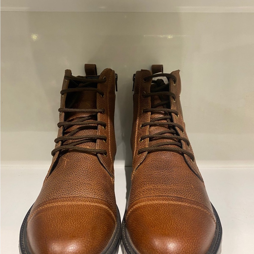 Saba Brown Leather Boots with Classic Design customisation is possible